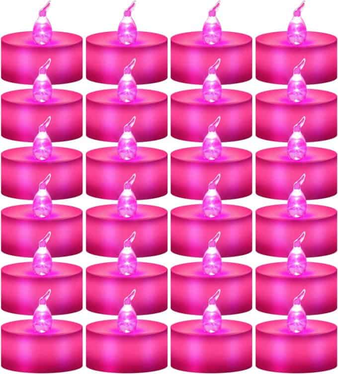 Hot Pink Christmas Tea Lights